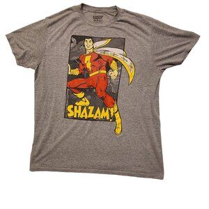 Justice League Shazam Graphic T-Shirt XL Tee Gray Captain Marvel DC